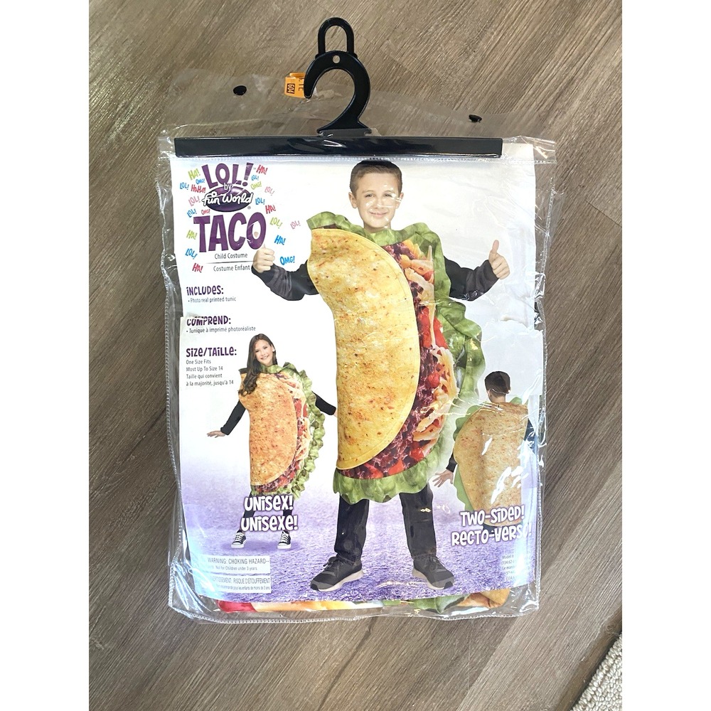 Kid's Fun World Taco Costume Realistic One Size Taco Outfit for Halloween